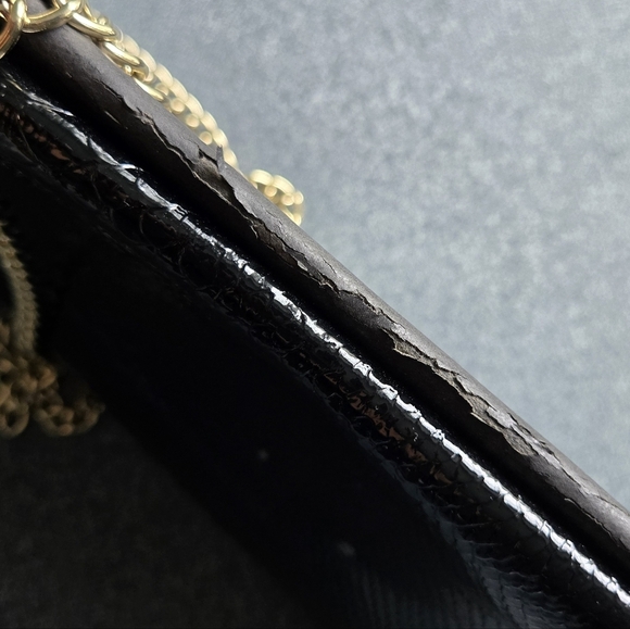 Roccobarocco Black and Gray Clutch with Gold Chain - Picture 2 of 9